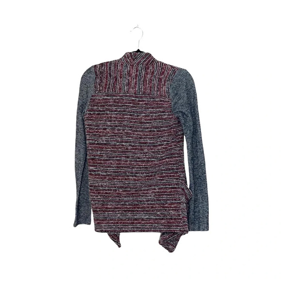 Lucky Brand Red & Gray Marled Knit Open Front Waterfall Cardigan Xsmall Women’s - Picture 8 of 13